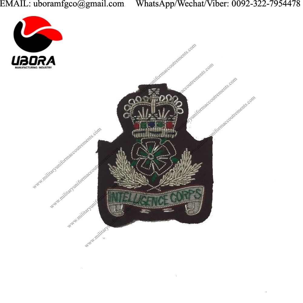 mettalic wire Intelligence Corps Officers Para Maroon Beret Badge, Army Military Hat Headwear 